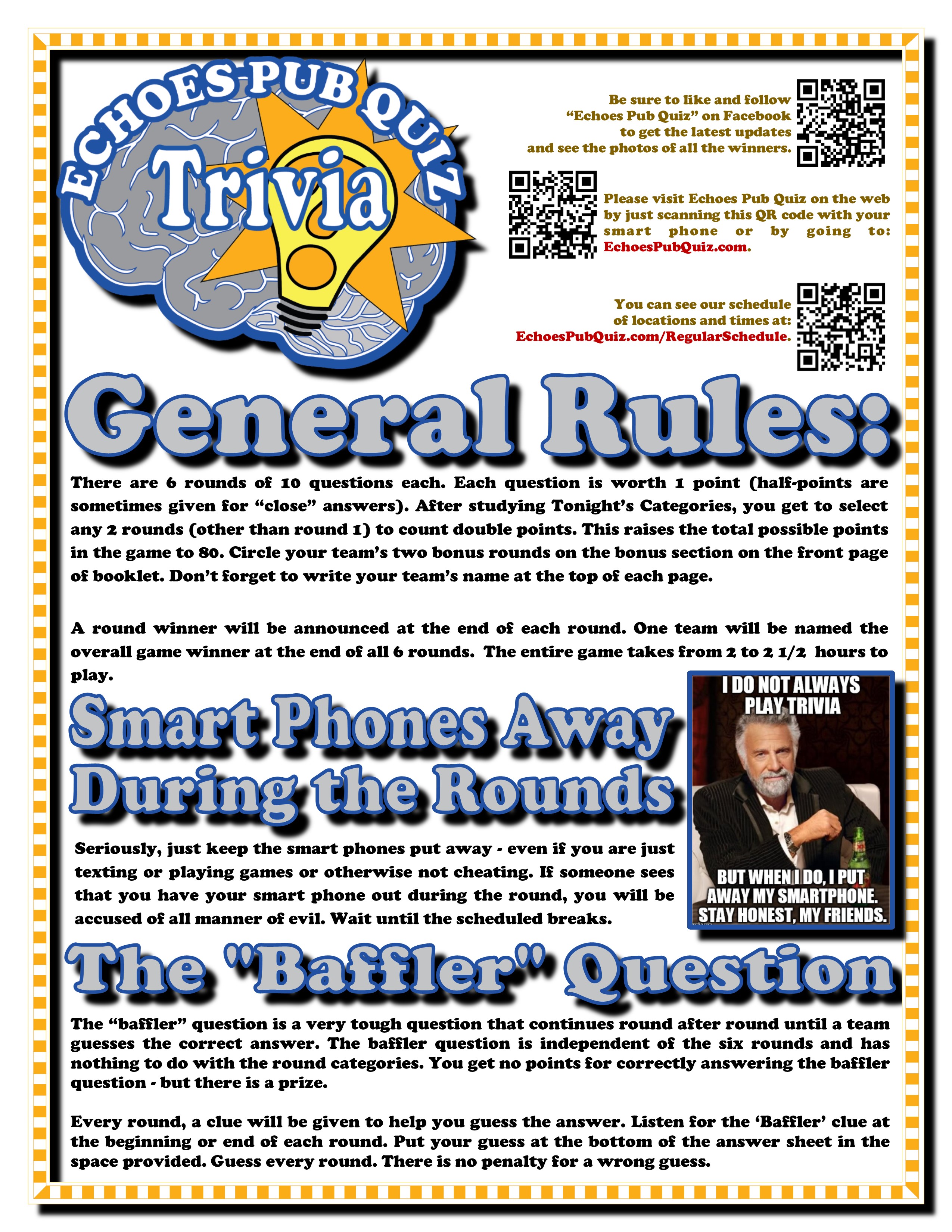 Trivia General Rules